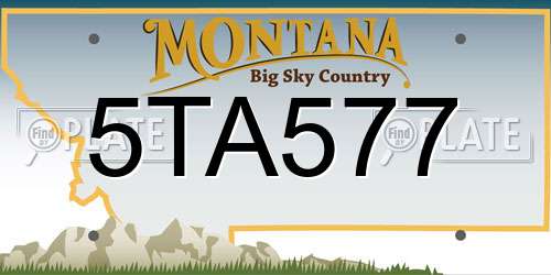 5TA577 Montana License Plate