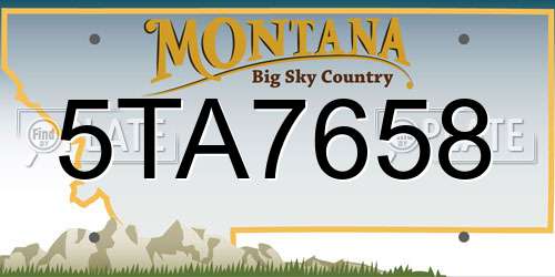 5TA7658 Montana License Plate