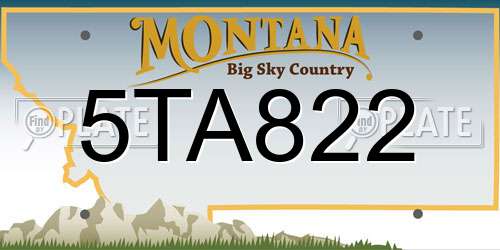 5TA822 Montana License Plate