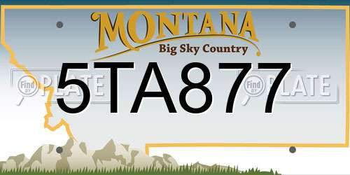 5TA877 Montana License Plate
