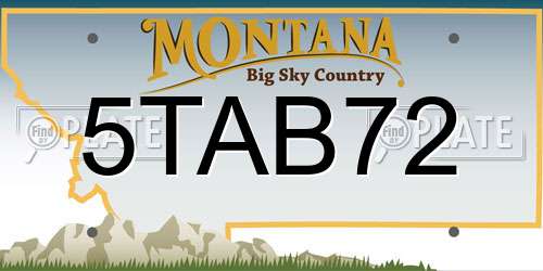 5TAB72 Montana License Plate