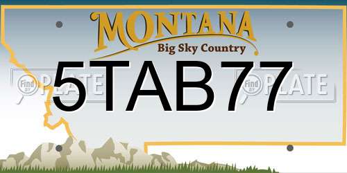 5TAB77 Montana License Plate