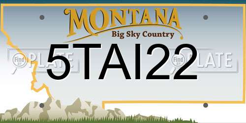 5TAI22 Montana License Plate