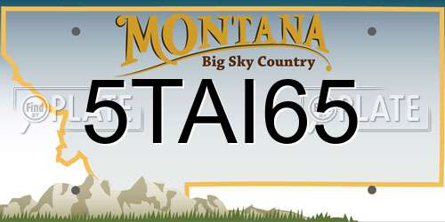 5TAI65 Montana License Plate