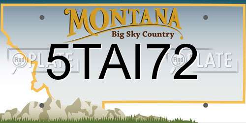 5TAI72 Montana License Plate