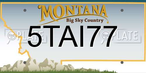 5TAI77 Montana License Plate