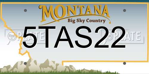 5TAS22 Montana License Plate