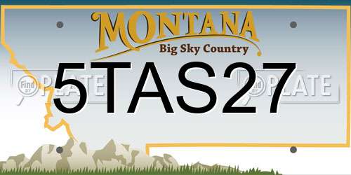 5TAS27 Montana License Plate