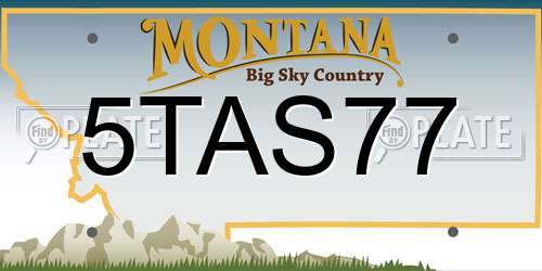 5TAS77 Montana License Plate