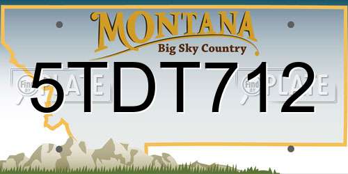 5TDT712 Montana License Plate