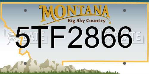 5TF2866 Montana License Plate