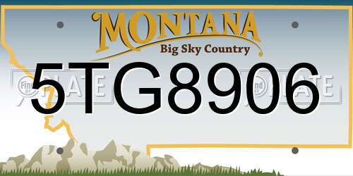 5TG8906 Montana License Plate