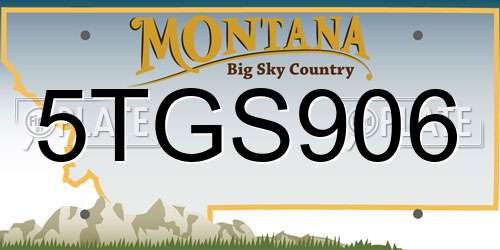 5TGS906 Montana License Plate