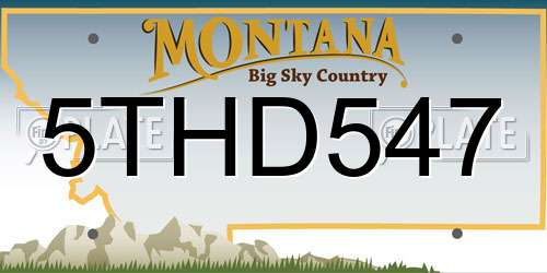 5THD547 Montana License Plate
