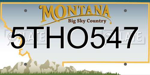 5THO547 Montana License Plate