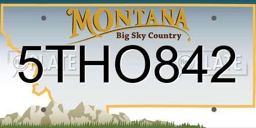 5THO842 Montana License Plate
