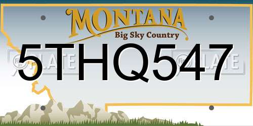5THQ547 Montana License Plate