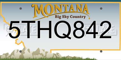 5THQ842 Montana License Plate