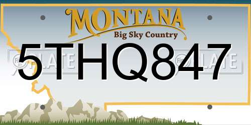 5THQ847 Montana License Plate