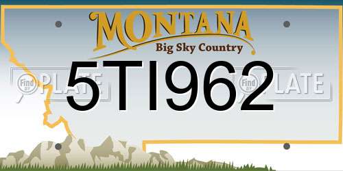 5TI962 Montana License Plate