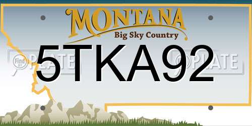 5TKA92 Montana License Plate