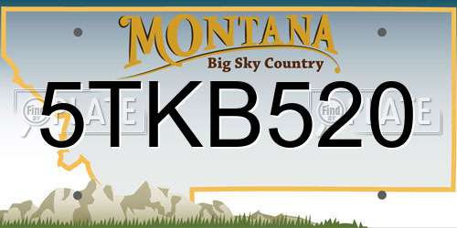5TKB520 Montana License Plate