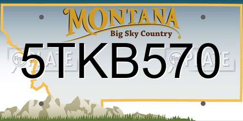 5TKB570 Montana License Plate
