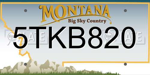 5TKB820 Montana License Plate
