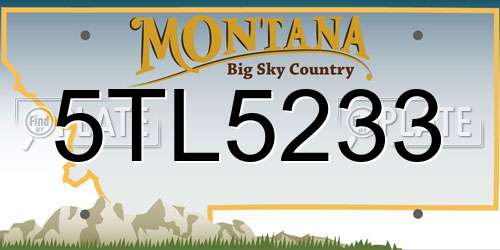 5TL5233 Montana License Plate