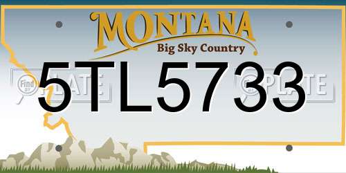 5TL5733 Montana License Plate