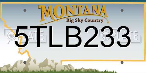 5TLB233 Montana License Plate