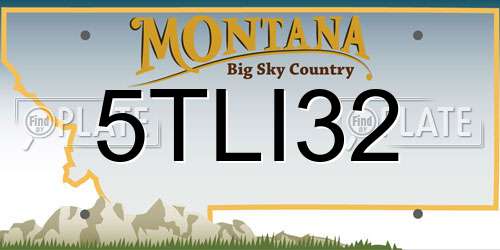 5TLI32 Montana License Plate