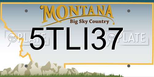5TLI37 Montana License Plate