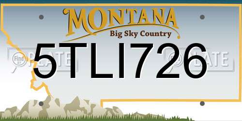 5TLI726 Montana License Plate