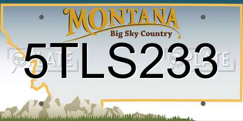 5TLS233 Montana License Plate