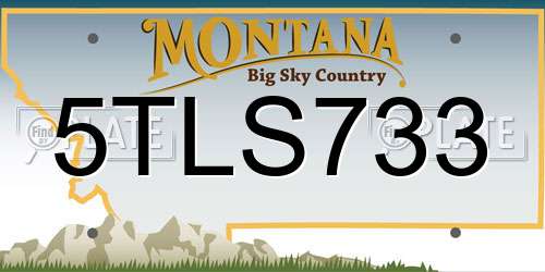 5TLS733 Montana License Plate