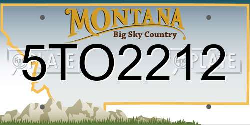 5TO2212 Montana License Plate
