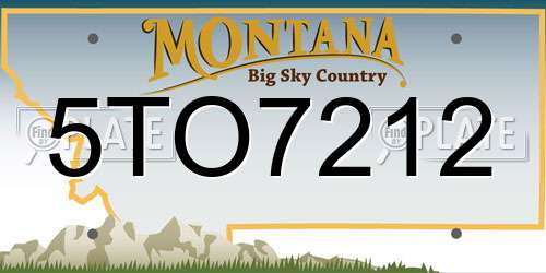5TO7212 Montana License Plate