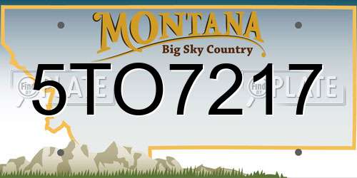 5TO7217 Montana License Plate