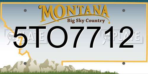 5TO7712 Montana License Plate