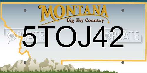 5TOJ42 Montana License Plate