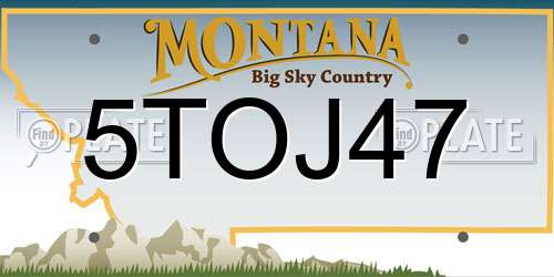5TOJ47 Montana License Plate
