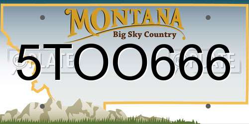 5TOO666 Montana License Plate