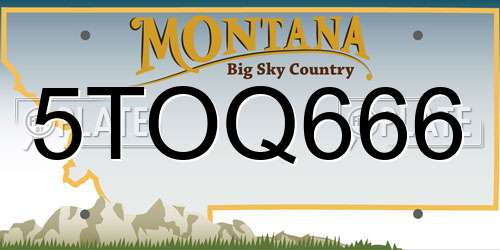 5TOQ666 Montana License Plate