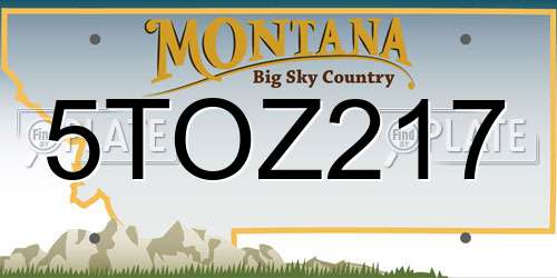 5TOZ217 Montana License Plate
