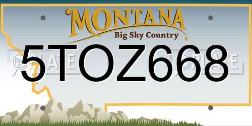 5TOZ668 Montana License Plate
