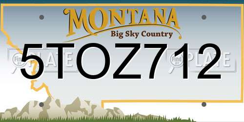 5TOZ712 Montana License Plate