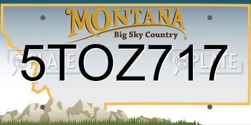 5TOZ717 Montana License Plate