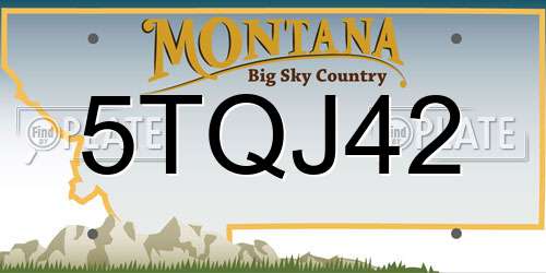 5TQJ42 Montana License Plate
