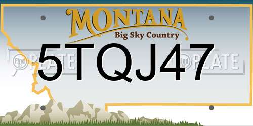 5TQJ47 Montana License Plate